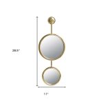Homeroots - 29" Gold Round Iron Framed Accent Mirror - Image 5