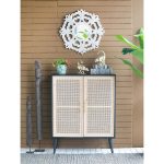 Homeroots - 24" White Floral Scrollwork Distressed Round Framed Accent Mirror - Image 5