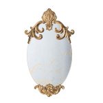 Homeroots - 26" Gold Crowned Top Resin Framed Antiqued Glass Accent Mirror - Image 2