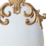 Homeroots - 26" Gold Crowned Top Resin Framed Antiqued Glass Accent Mirror - Image 3