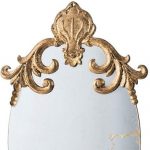 Homeroots - 26" Gold Crowned Top Resin Framed Antiqued Glass Accent Mirror - Image 4