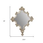 Homeroots - 30" White Diamond Solid Wood Framed Accent Mirror - Image 5