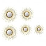 Homeroots - Set of Five Gold Sunburst Metal Framed Mirror Set - Image 5
