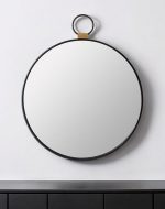 Homeroots - 23" Black Round Metal Framed Accent Mirror