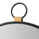 Homeroots - 28" Black Round Iron Framed Accent Mirror - Image 5