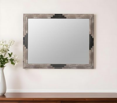 Homeroots - 28" Gray Framed Accent Mirror