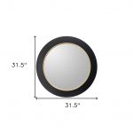 Homeroots - 32" Black And Gold Lighted Round Metal Framed Accent Mirror - Image 5