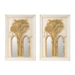 Homeroots - Set of Two 30" White and Gold Wood Framed Accent Mirrors - Image 2