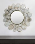 Homeroots - 30" White And Gold Scalloped Stone Framed Accent Mirror