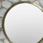 Homeroots - 30" White And Gold Scalloped Stone Framed Accent Mirror - Image 3