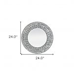 Homeroots - 24" Black And White Round Wood And Shell Framed Accent Mirror - Image 5