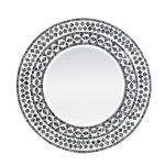 Homeroots - 24" Black And White Round Wood And Shell Framed Accent Mirror - Image 2