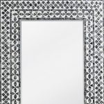 Homeroots - 36" Black And White Geometric Mosaic Capiz Shell Framed Accent Mirror - Image 4