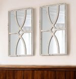 Homeroots - Set of Two White Wood Framed Accent Mirror
