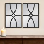 Homeroots - Set of Two Black Wood Framed Accent Mirror
