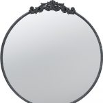 Homeroots - 32" Black Crowned Top Iron Framed Accent Mirror - Image 4