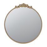 Homeroots - 32" Gold Crowned Top Iron Framed Accent Mirror - Image 2