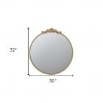 Homeroots - 32" Gold Crowned Top Iron Framed Accent Mirror - Image 7