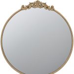 Homeroots - 32" Gold Crowned Top Iron Framed Accent Mirror - Image 6