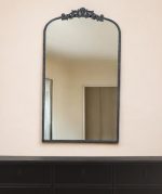 Homeroots - 42" Black Arch Iron Framed Accent Mirror