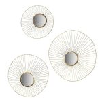 Homeroots - Set of Three Gold Sunburst Iron Framed Accent Mirror - Image 2