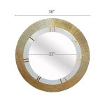 Homeroots - 36" Gold and White Round Aluminum Ribbed Edge Framed Accent Mirror - Image 7