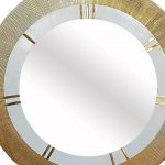 Homeroots - 36" Gold and White Round Aluminum Ribbed Edge Framed Accent Mirror - Image 5