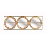 Homeroots - 14" Brown and Gold Aluminum and Wood Geometric Framed Accent Mirror - Image 2