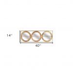 Homeroots - 14" Brown and Gold Aluminum and Wood Geometric Framed Accent Mirror - Image 7