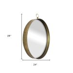 Homeroots - 28" Gold Round Iron Framed Accent Mirror - Image 7