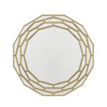 Homeroots - 35" Gold Round Framed Accent Mirror