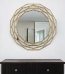 Homeroots - 35" Gold Round Framed Accent Mirror