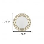 Homeroots - 35" Gold Round Framed Accent Mirror - Image 5