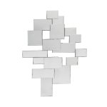 Homeroots - 30" Clear Abstract Glass Contemporary Panels Unframed Accent Mirror - Image 2