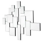 Homeroots - 30" Clear Abstract Glass Contemporary Panels Unframed Accent Mirror - Image 3