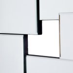 Homeroots - 30" Clear Abstract Glass Contemporary Panels Unframed Accent Mirror - Image 7