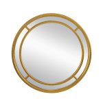 Homeroots - 35" Gold Geo Dot Round Double Frame Accent Mirror - Image 2