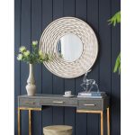 Homeroots - 31" Silver Round Dimensional Thick Frame Accent Mirror - Image 4