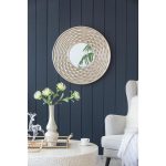 Homeroots - 31" Silver Round Dimensional Thick Frame Accent Mirror - Image 7