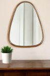 Homeroots - 37" Brown Abstract Wood Framed Accent Mirror