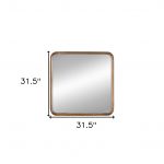 Homeroots - 32" Brown Square Wood Framed Accent Mirror - Image 5