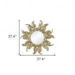 Homeroots - 37" Gold Abstract Sunburst Iron Framed Accent Mirror - Image 9