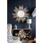 Homeroots - 37" Gold Abstract Sunburst Iron Framed Accent Mirror - Image 5