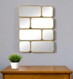 Homeroots - 32" Gold Iron Framed Accent Mirror