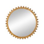 Homeroots - 34" Brown Abstract Wood Framed Accent Mirror - Image 2