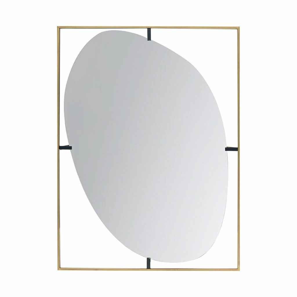 Homeroots - 40" Gold Iron Framed Accent Mirror