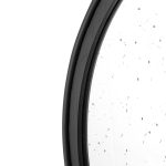 Homeroots - 30" Black Crowned Top Antiqued Glass Round Framed Accent Mirror - Image 6