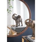 Homeroots - 30" Brown Crowned Top Antiqued Glass Framed Accent Mirror - Image 7