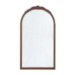 Homeroots - 42" Brown Crowned Top Antiqued Glass Arch Framed Accent Mirror - Image 2