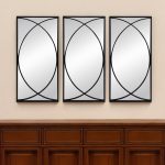 Homeroots - Set of Three Black Iron Framed Accent Mirror